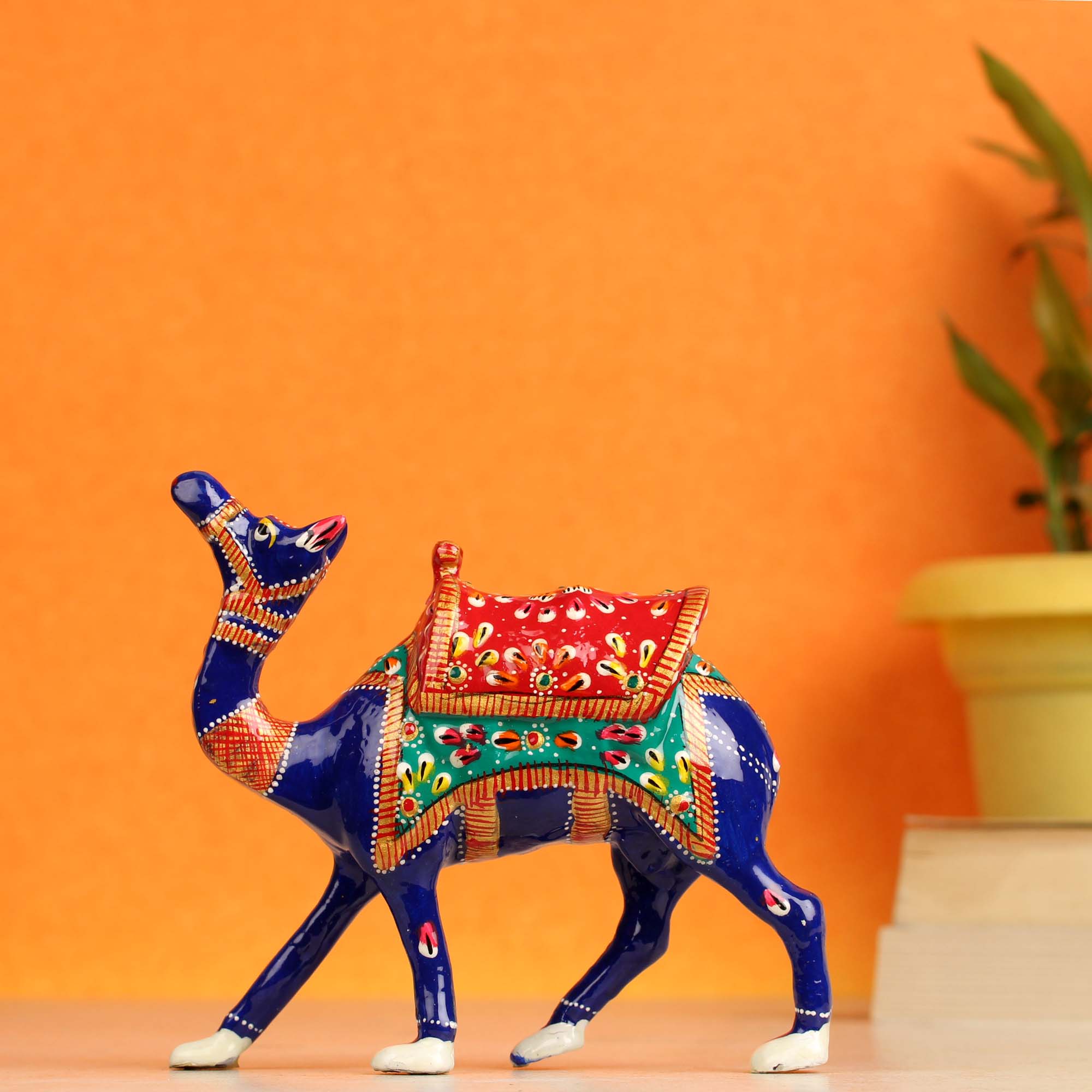 Handcrafted Metal Meenakari Camel with Seat (13 cm)