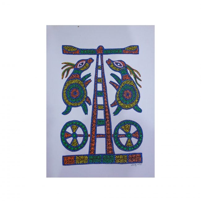 Handmade Multicolor Bhil Paper Painting