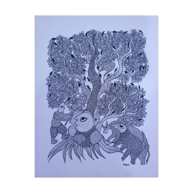 Handmade Multicolor Gond Paper Painting