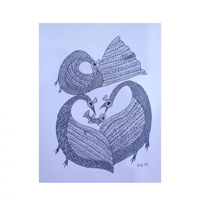 Handmade Multicolor Gond Paper Painting