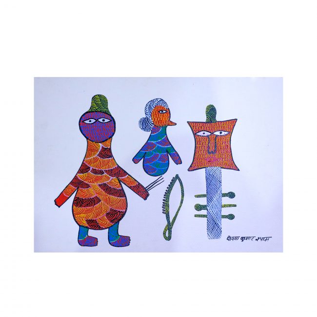 Handmade Multicolor Gond Paper Painting