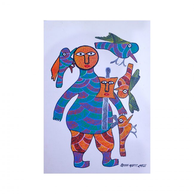 Handmade Multicolor Gond Paper Painting
