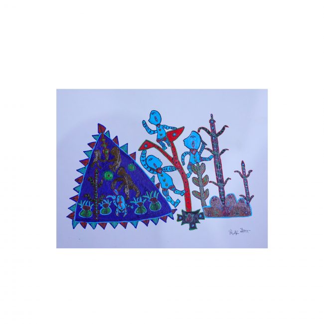 Handmade Multicolor Gond Paper Painting