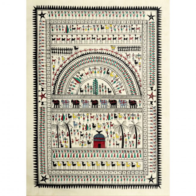 Handmade Multicolor Saura Painting