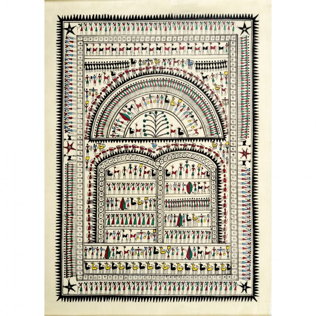 Handmade Multicolor Saura Painting