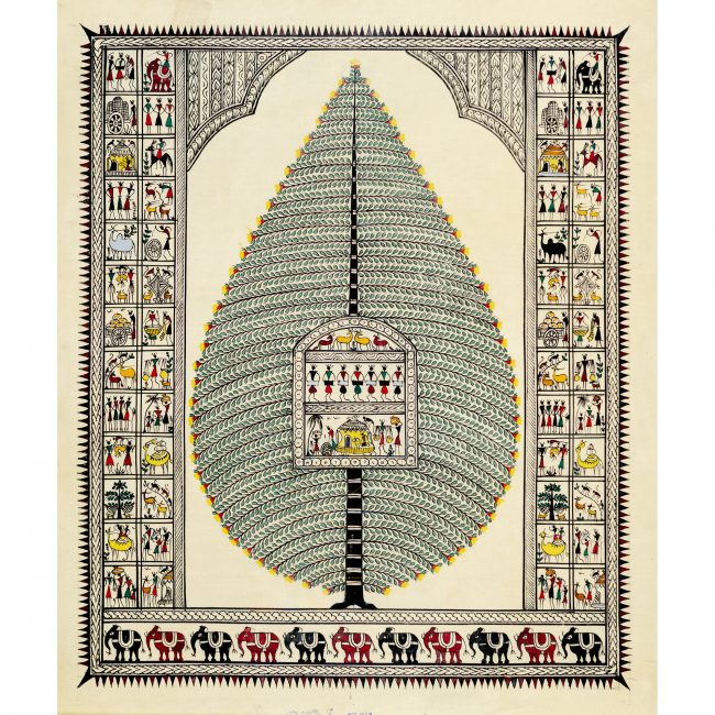 Handmade Multicolor Saura Painting