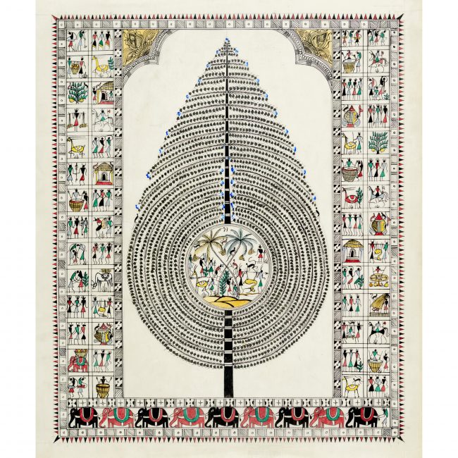 Handmade Multicolor Saura Painting