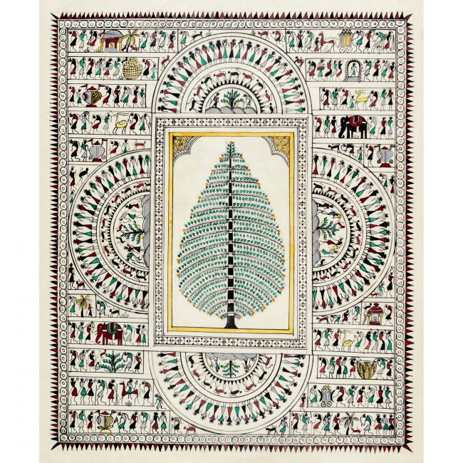 Handmade Multicolor Saura Painting