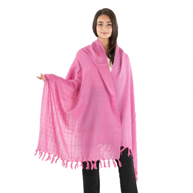 Pink Check Stole
