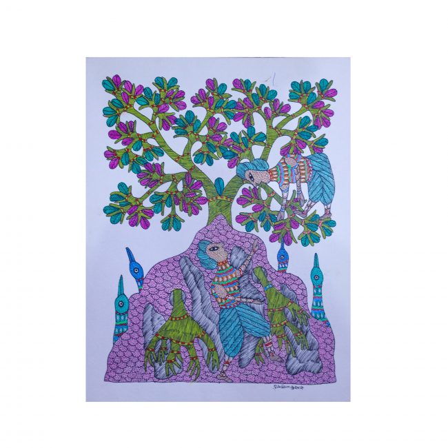 Handmade Multicolor Gond Paper Painting