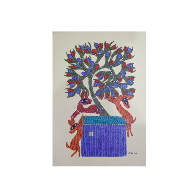 Handmade Multicolor Gond Paper Painting