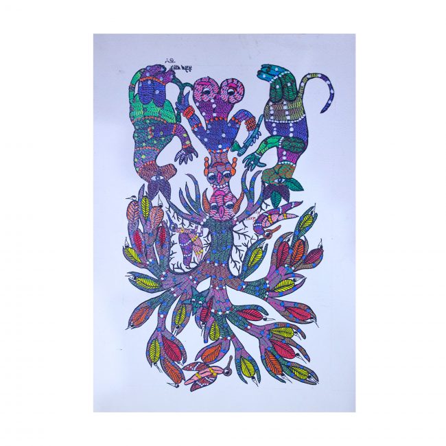 Handmade Multicolor Gond Paper Painting