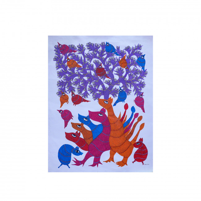 Gond Canvas Paintings (35*28 inches)