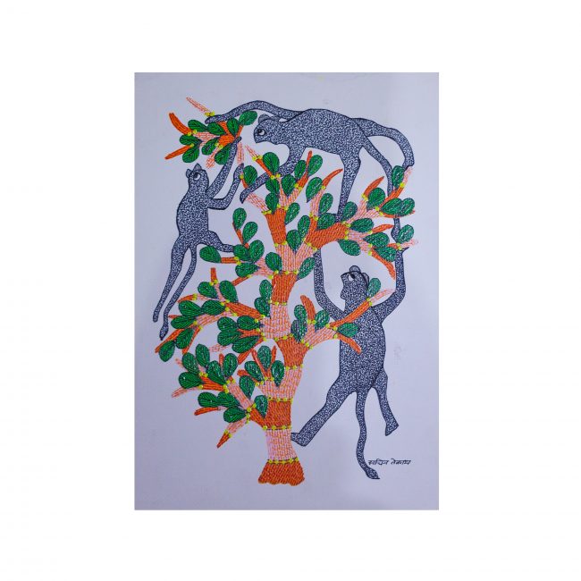 Handmade Multicolor Gond Paper Painting