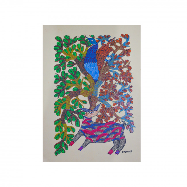 Gond Paper Paintings (14*10 inches)