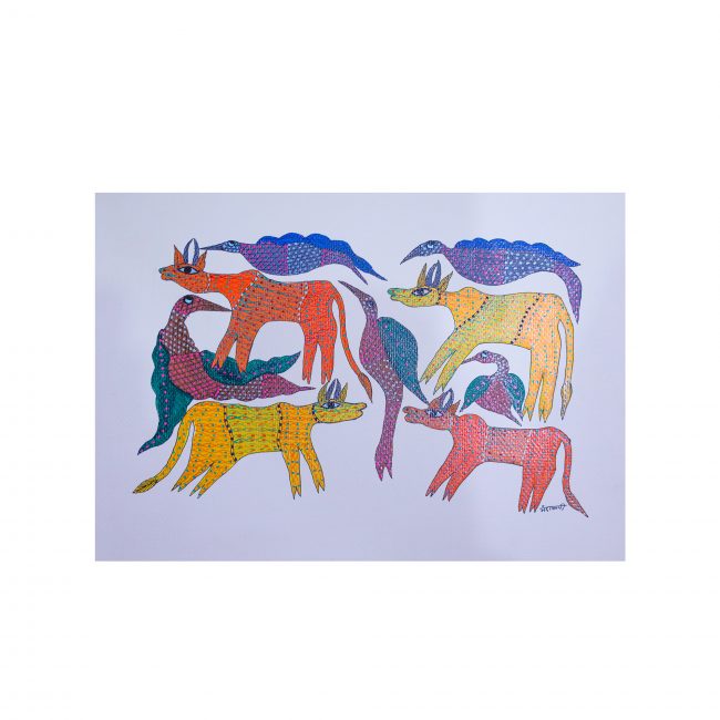 Handmade Multicolor Gond Paper Painting