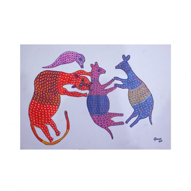 Handmade Multicolor Bhil Paper Painting