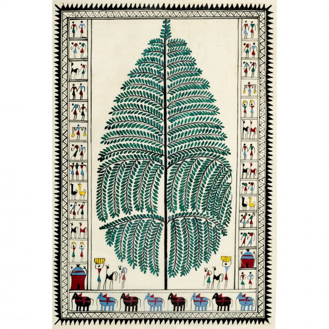 Handmade Multicolor Saura Painting