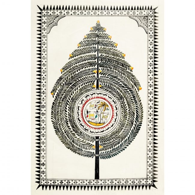 Handmade Multicolor Saura Painting