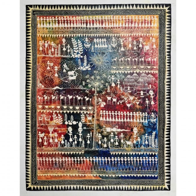 Handmade Multicolor Saura Painting