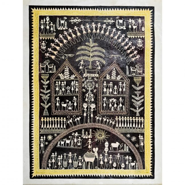 Handmade Multicolor Saura Painting