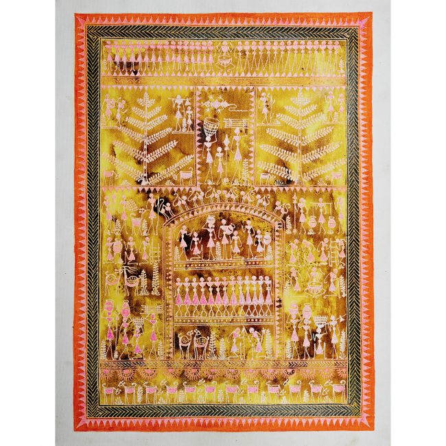 Handmade Multicolor Saura Painting