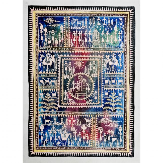 Handmade Multicolor Saura Painting