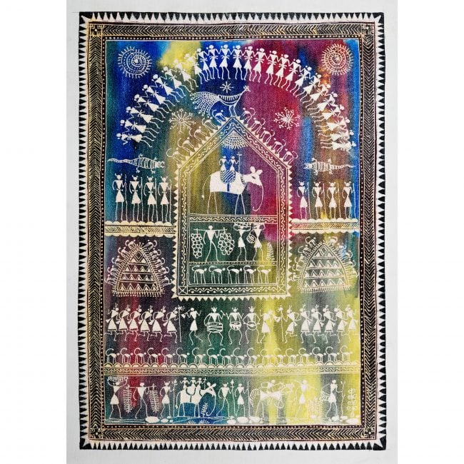 Handmade Multicolor Saura Painting