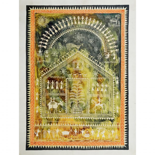 Handmade Multicolor Saura Painting