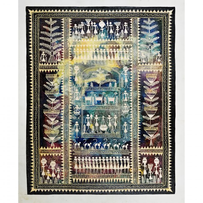 Handmade Multicolor Saura Painting