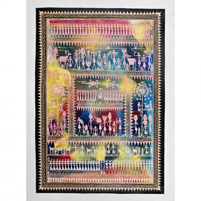 Handmade Multicolor Saura Painting