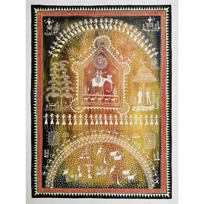 Handmade Multicolor Saura Painting
