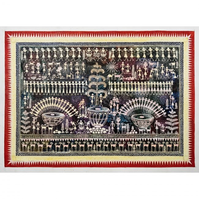 Handmade Multicolor Saura Painting