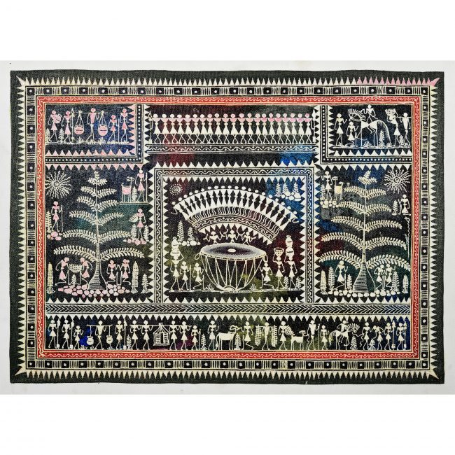 Handmade Multicolor Saura Painting