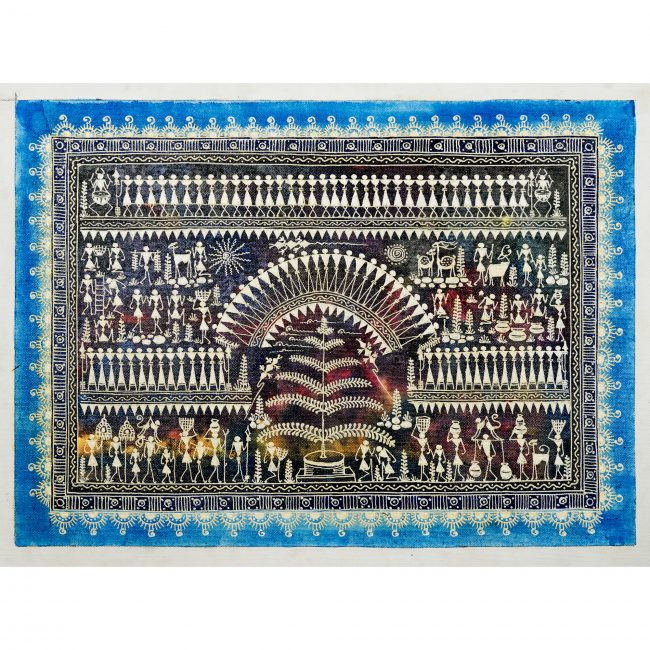 Handmade Multicolor Saura Painting