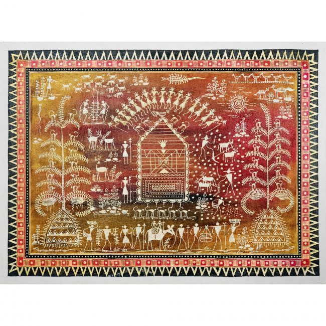 Handmade Multicolor Saura Painting