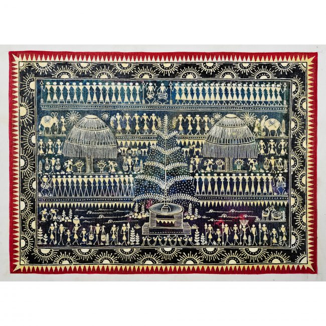 Handmade Multicolor Saura Painting