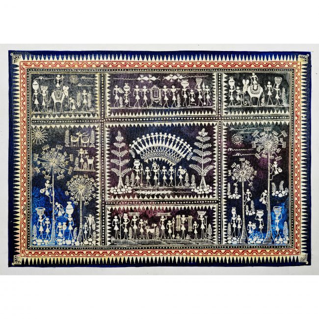 Handmade Multicolor Saura Painting