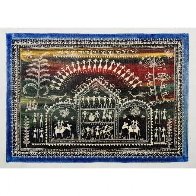Handmade Multicolor Saura Painting