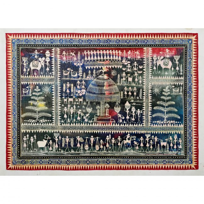 Handmade Multicolor Saura Painting
