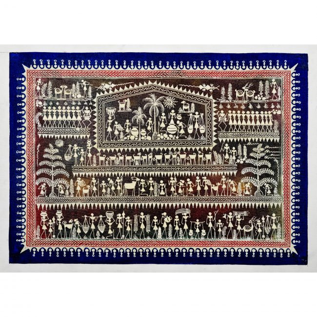 Handmade Multicolor Saura Painting