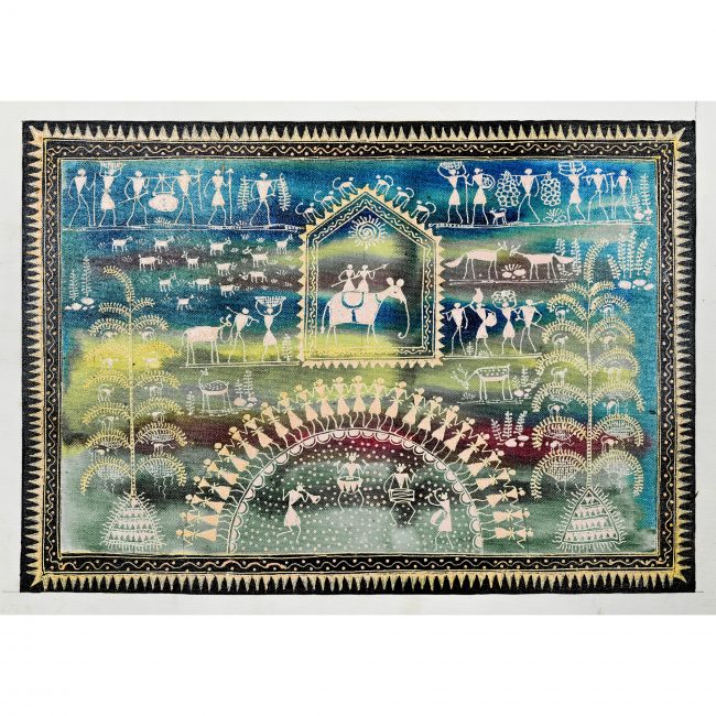 Handmade Multicolor Saura Painting