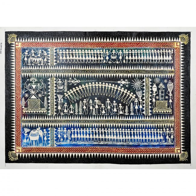 Handmade Multicolor Saura Painting