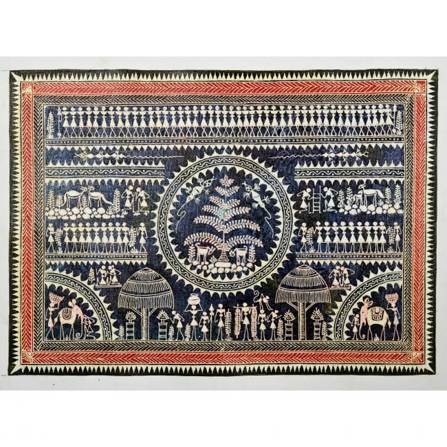 Handmade Multicolor Saura Painting
