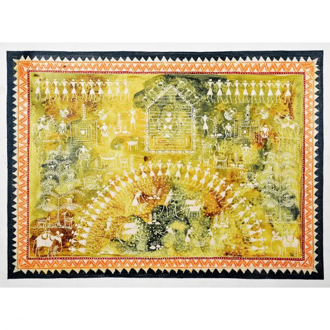 Handmade Multicolor Saura Painting