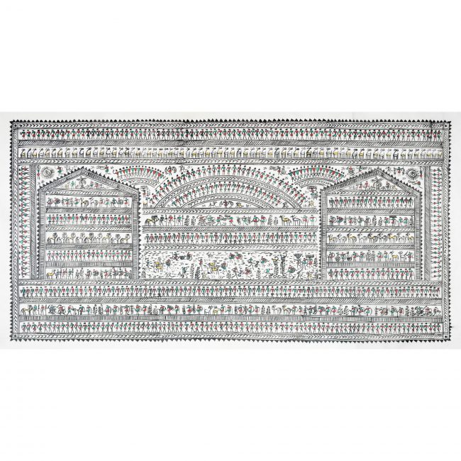Handmade Multicolor Saura Painting
