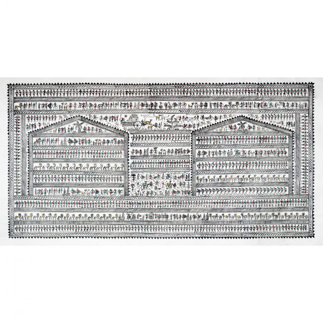 Handmade Multicolor Saura Painting