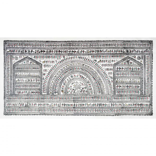 Handmade Multicolor Saura Painting