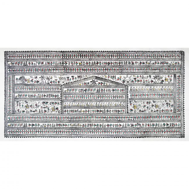 Handmade Multicolor Saura Painting