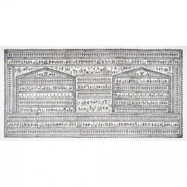 Handmade Multicolor Saura Painting